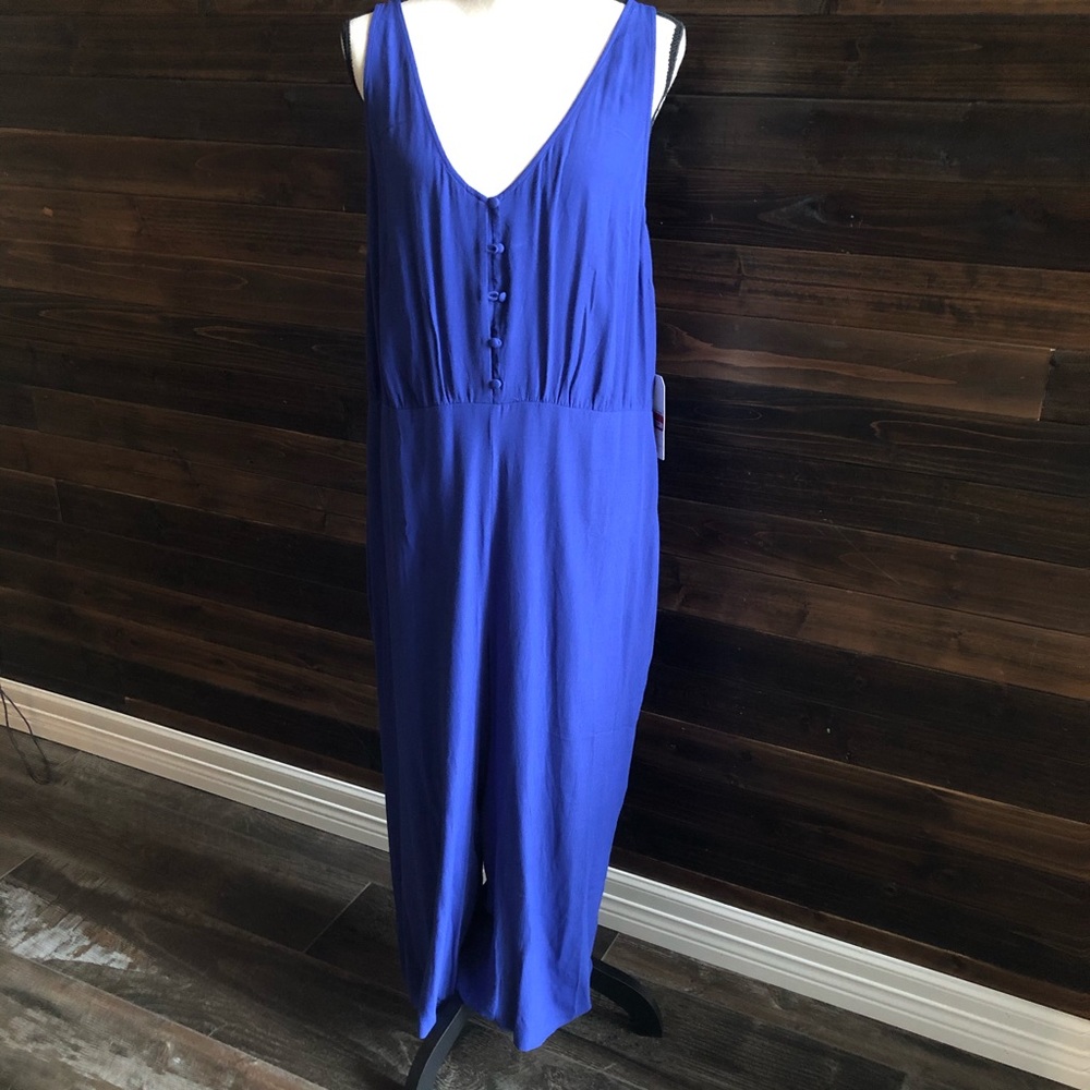 Leith Blue Sleeveless button up Jumpsuit Size 1X
